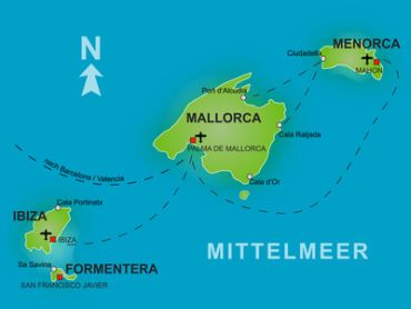 Karte der Balearen