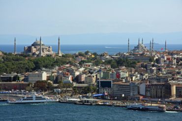 Blaue Moschee und Hagia Sophia in Instanbul in der Türkei